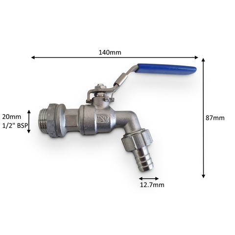 TAP: Ball Valve with Spout - 0.5" BSPm