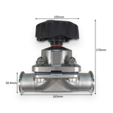 VALVE: Tri Clamp Diaphragm Valve - 1.5"