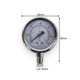 PRESSURE GAUGE: 0.25" BSPm - 0-4 Bar