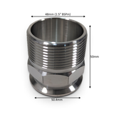 ADAPTER: Tri Clamp (1/1.5") - BSPm (0.25-1.50")