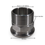 ADAPTER: Tri Clamp (1/1.5") - BSPm (0.25-1.50")